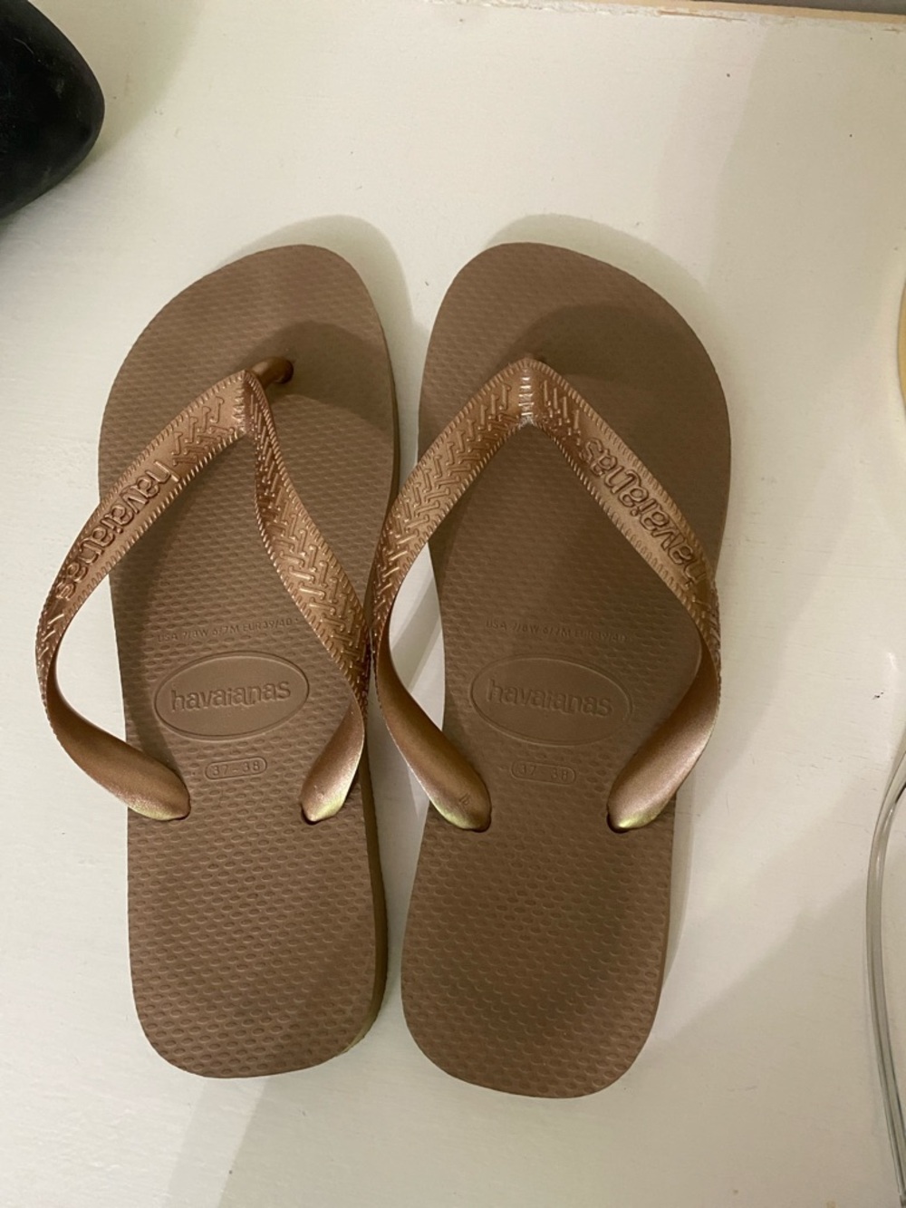 Havaianas Women's Metallic Brown Flip Flops